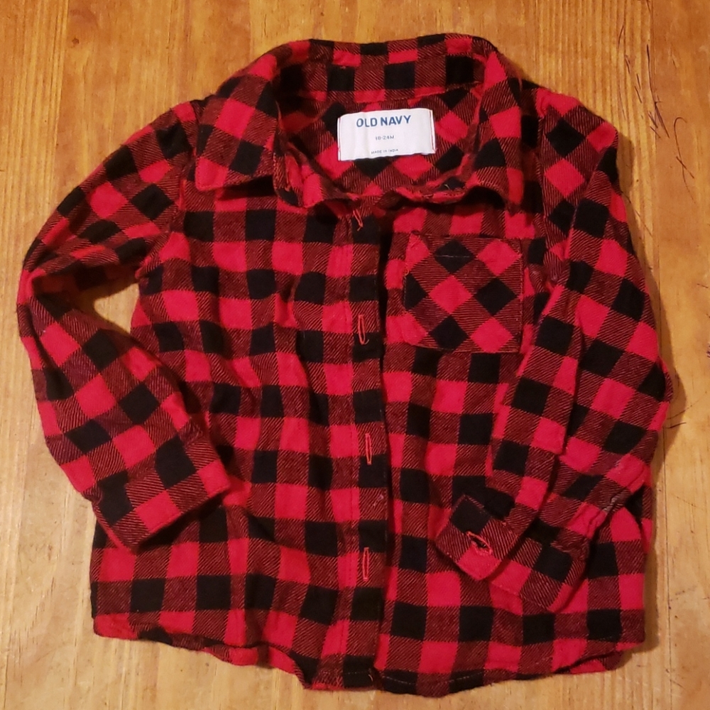 Girls plaid button down shirt